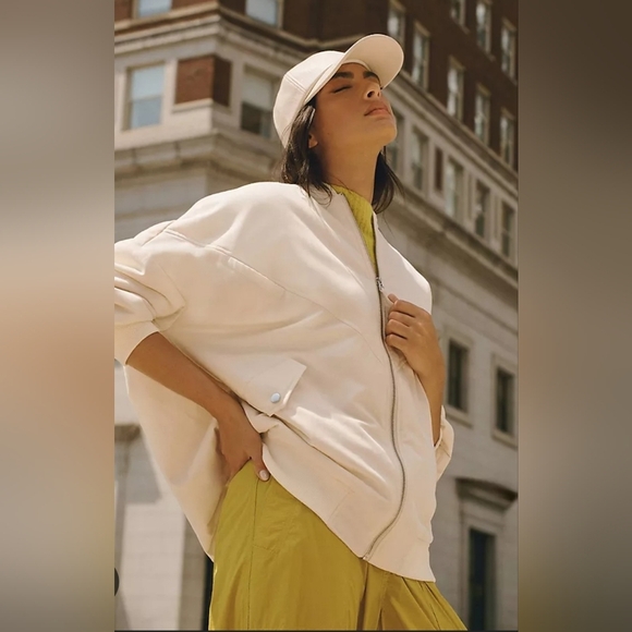 Anthropologie NWT Oversized Bomber Jacket | Cream | $138 | No Longer Sold - Picture 4 of 7